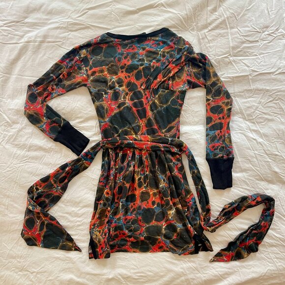 Isabel Marant Marble-Print Linen & Silk Jersey Dress - Size XS / US 2 / FR 36 - Picture 5 of 11